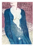 Anne-Marie Sikker Hansen - La Femme En Bleu - Giclée-tryk