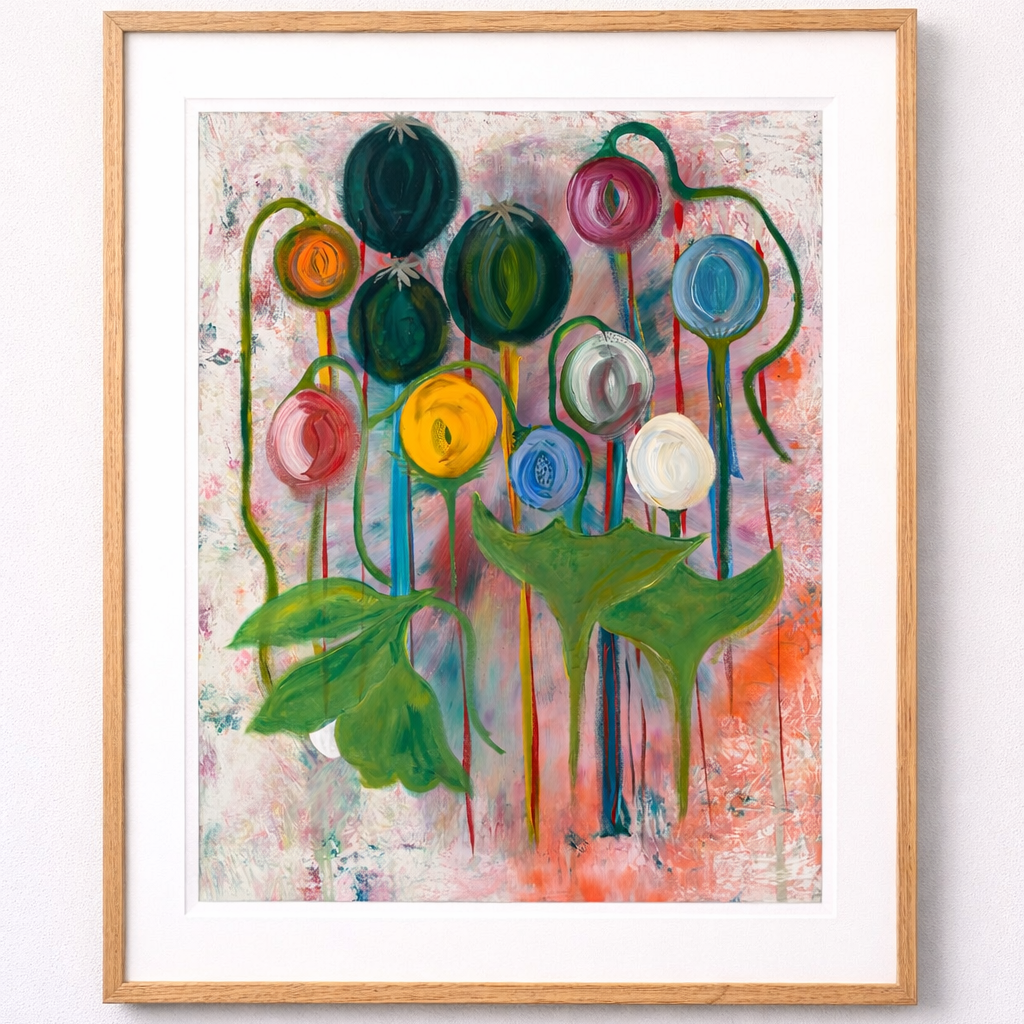 Gytte Holst - Blomsterknopper - Med indramning