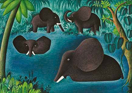 Hans Scherfig - Badende elefanter