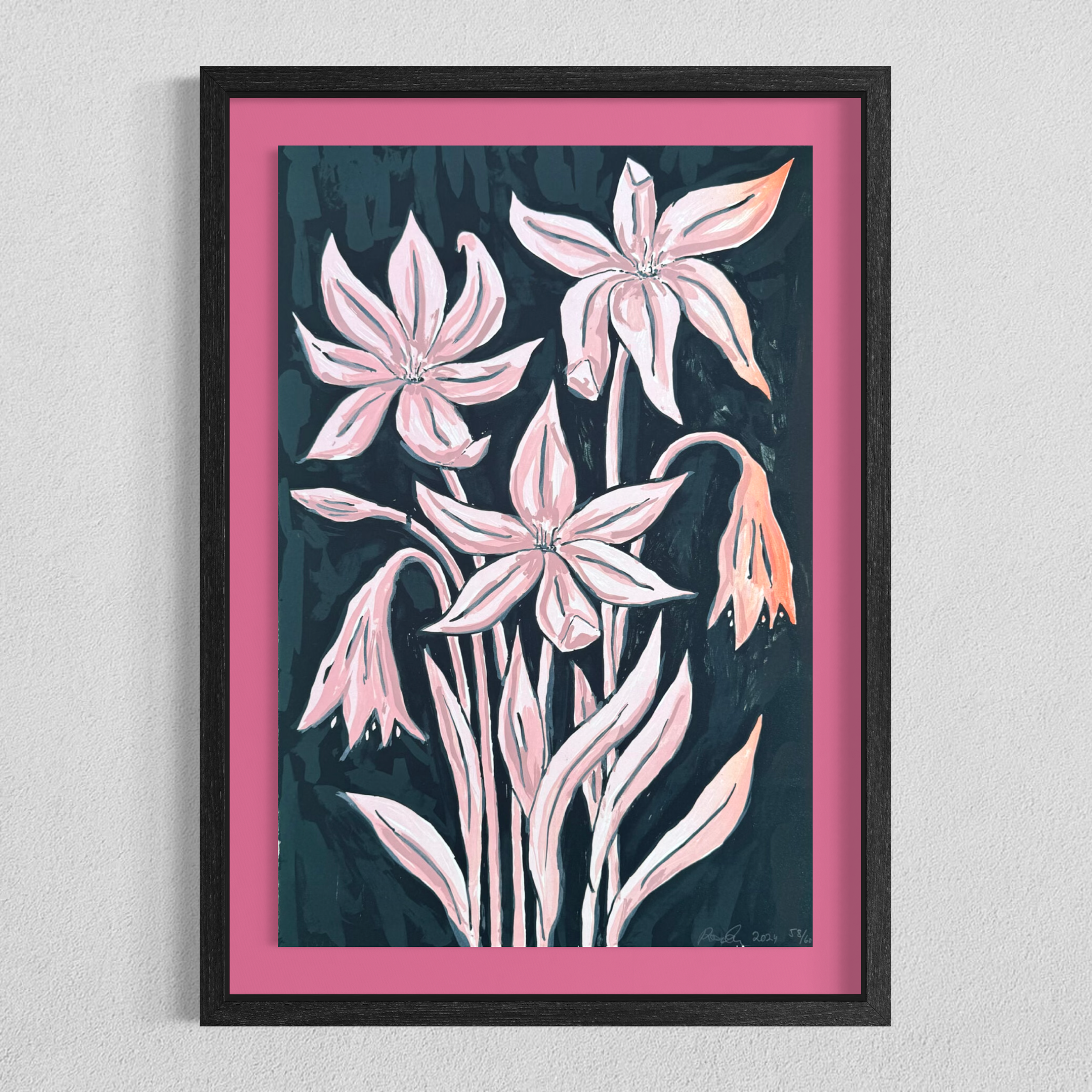 Rose Eken - Lillies - Med indramning