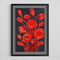 Rose Eken - Poppies - med indramning