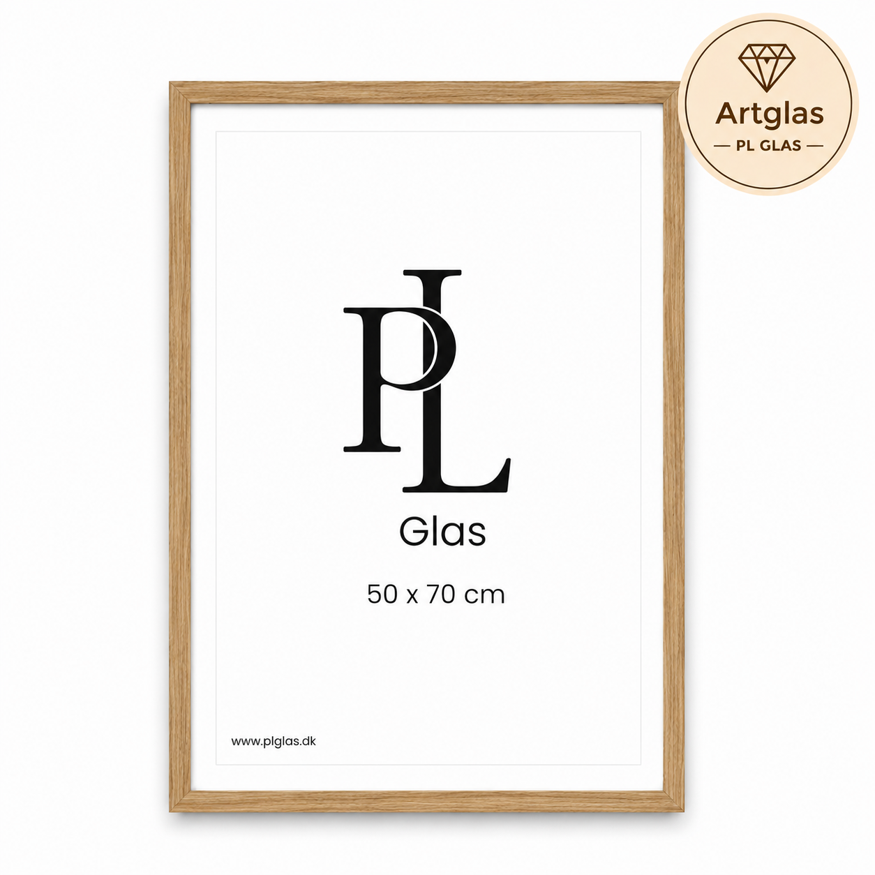 Egetræsramme - Med artglas - PL glas