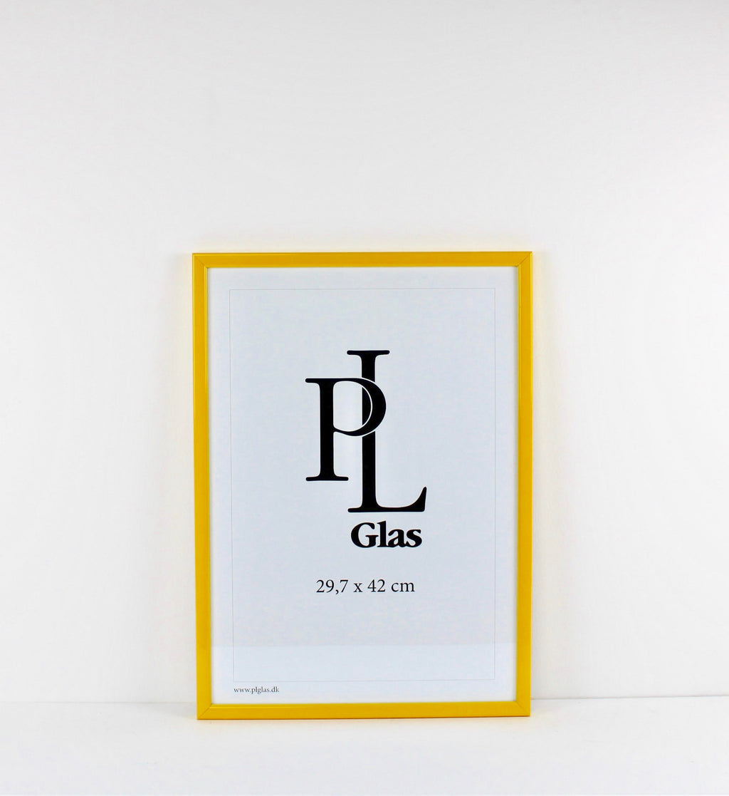 Gul lak træramme - PL glas