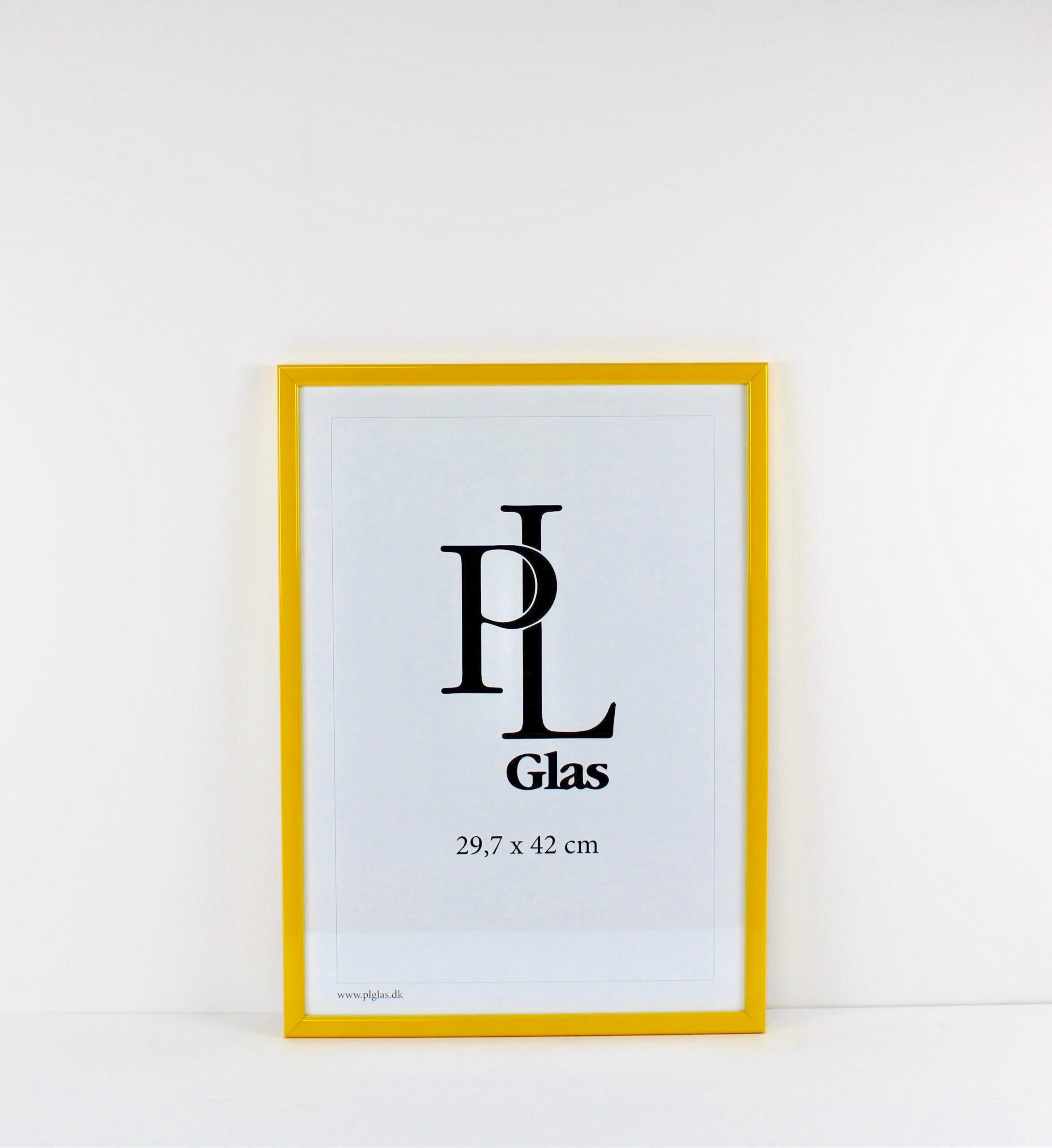 Gul lak træramme - PL glas
