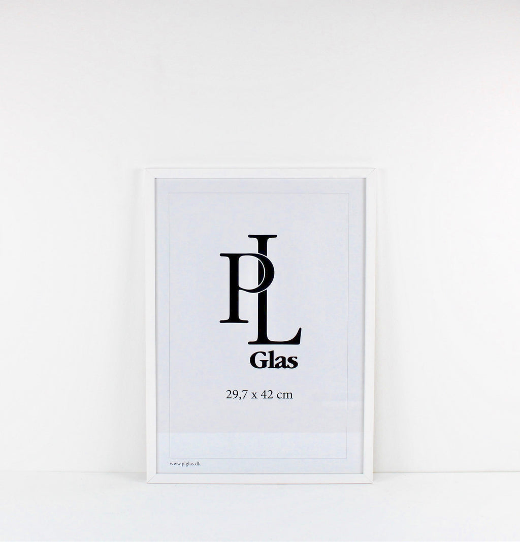 Hvide træramme - PL glas