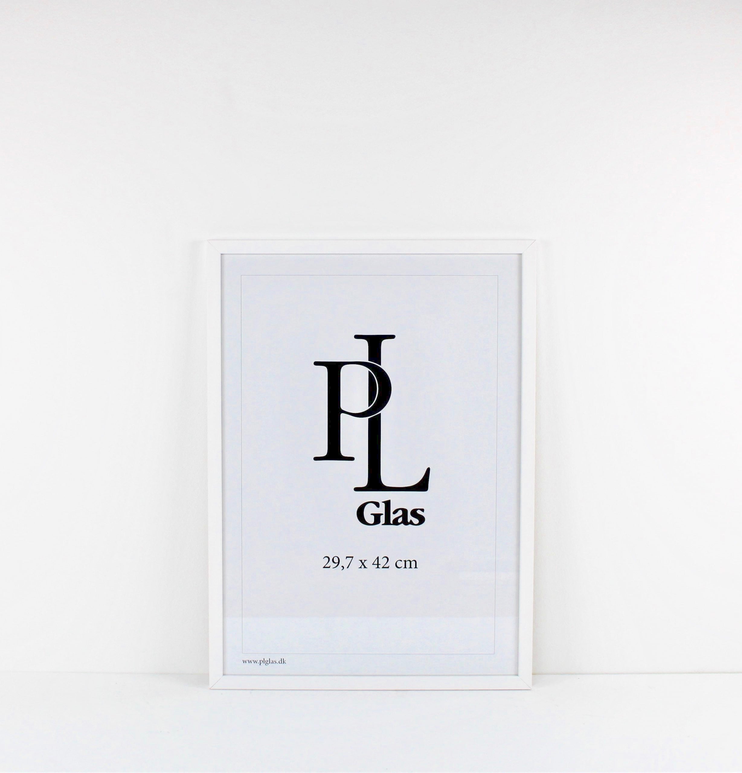 Hvide træramme - PL glas