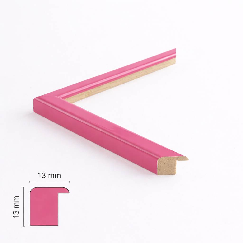 Pink lak træramme - PL glas