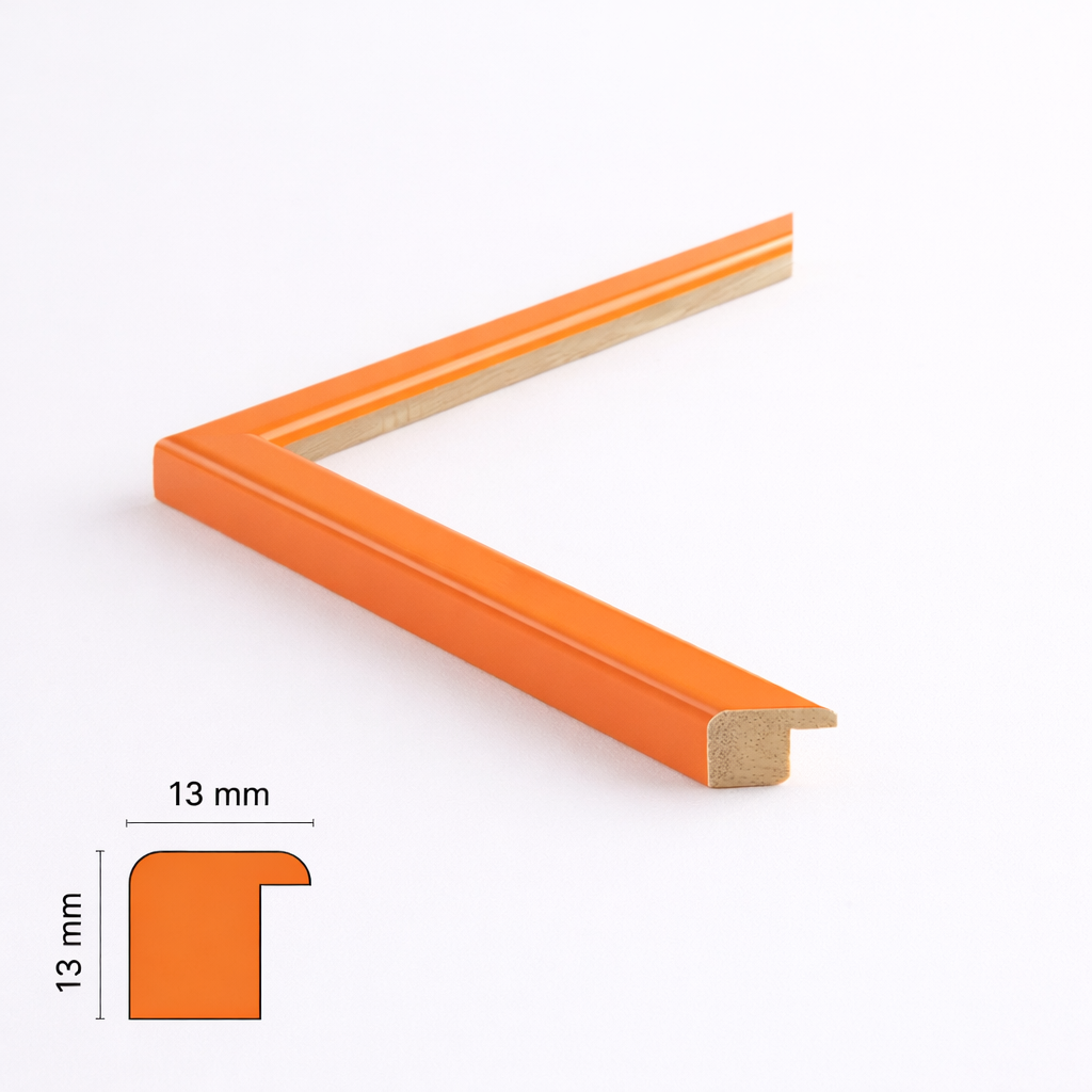 Orange lak træramme - PL glas